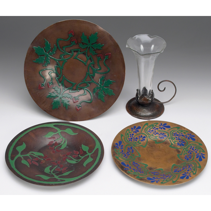 Appraisal: The Art Crafts Shop plates three attribution largest is dia