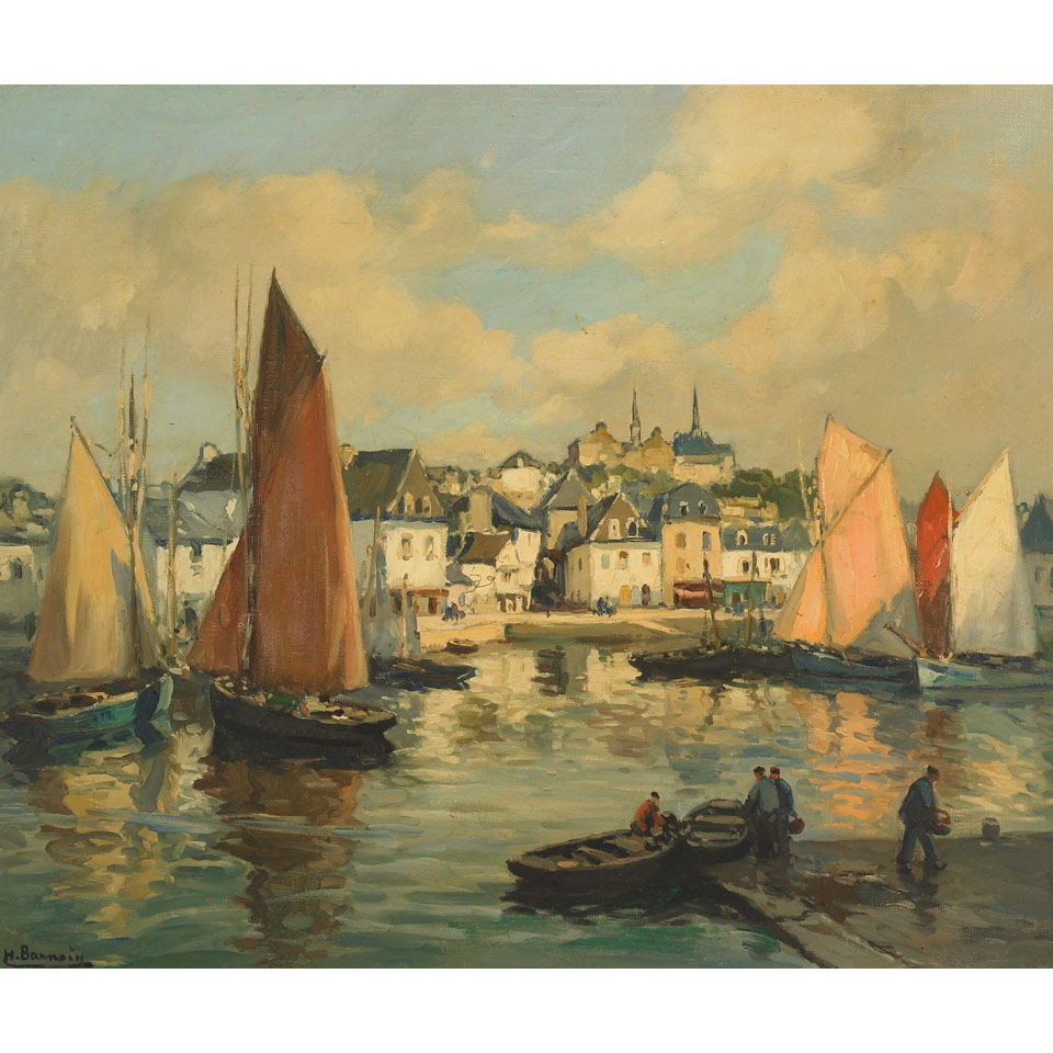 Appraisal: Henri Alphonse Barnoin - French PORT OF ST GOUSTAN BRITTANY