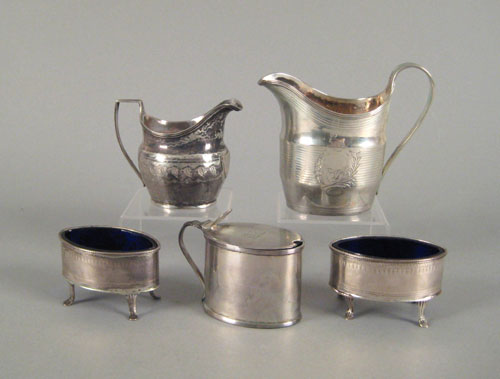 Appraisal: English silver tablewares to include two creamers ca - and