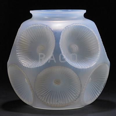 Appraisal: LALIQUE Rare Picardie vase of opalescent glass France M p