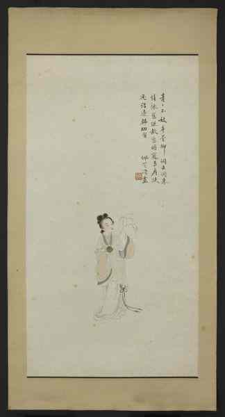 Appraisal: Chinese watercolor painting attr to Feng Zi Kaidepicting a lady