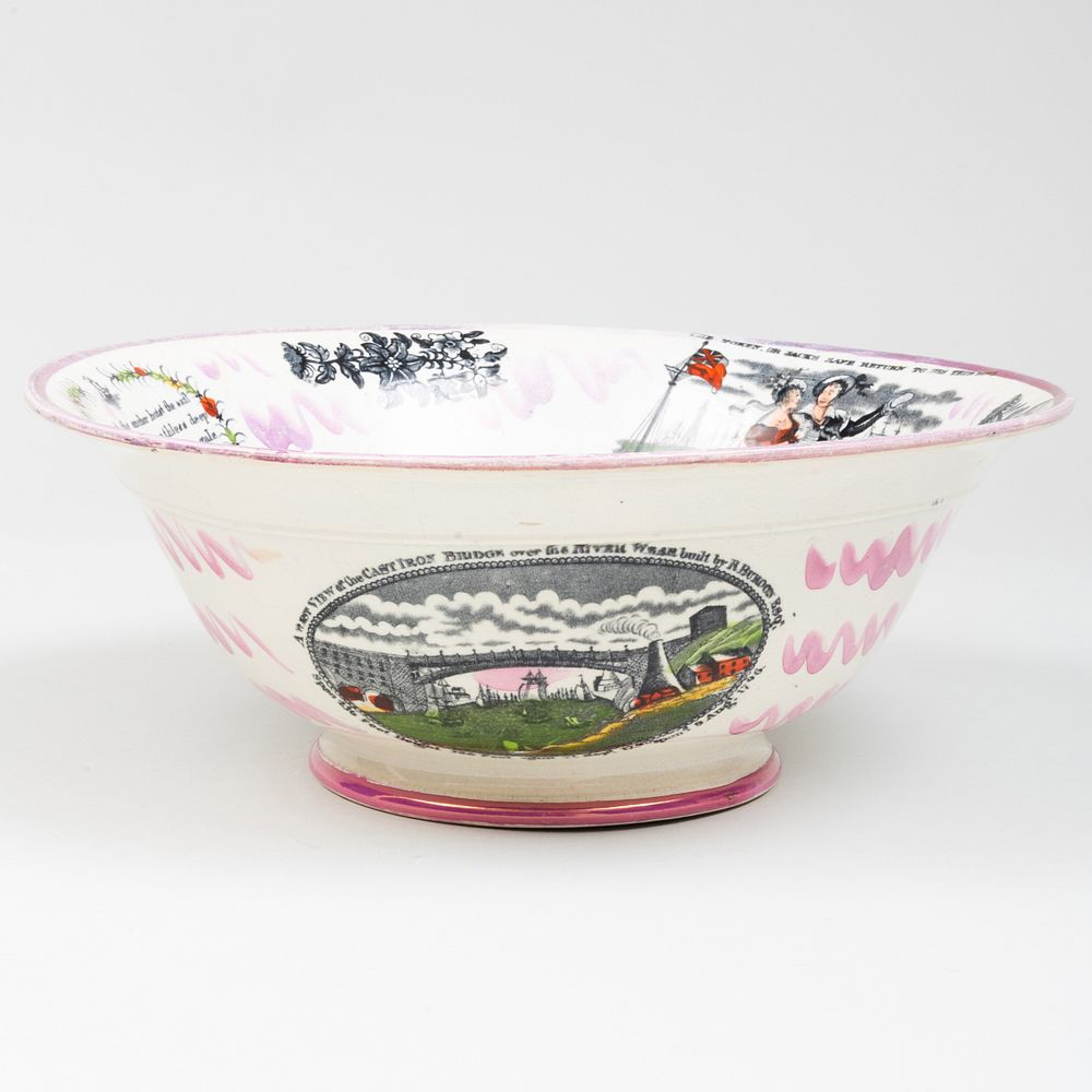 Appraisal: English Lustreware Commemorative 'Crimean War' Bowl in diam Condition Wear