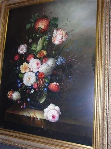 Appraisal: TH CENTURY SCHOOLA still life of carnations brambles and other