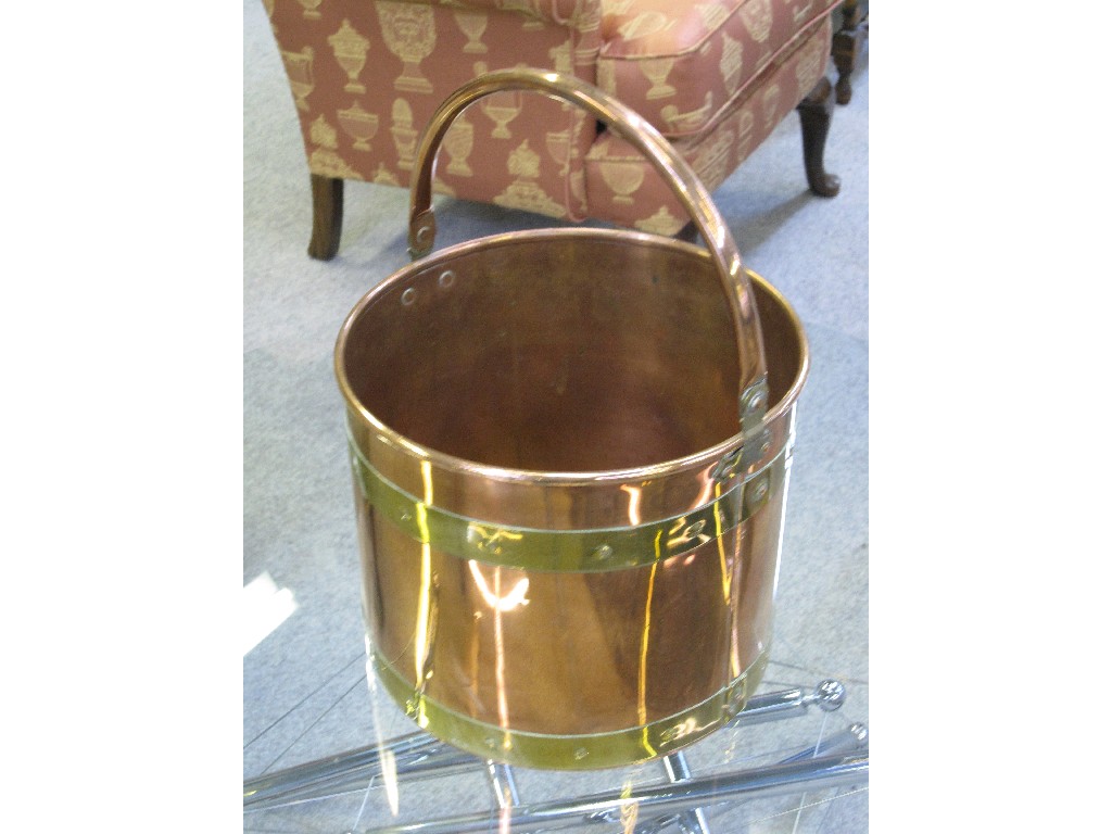 Appraisal: Copper log basket