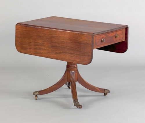 Appraisal: George IV mahogany pembroke table ca with a single drawer