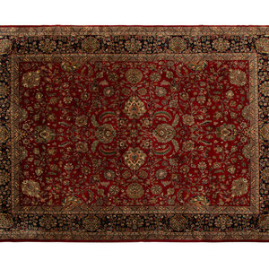 Appraisal: An Indian Persian Design Wool Rug Late th Century feet