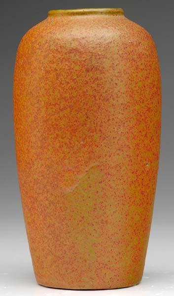 Appraisal: MERRIMAC Ovoid vase covered in bright yellow and orange peel