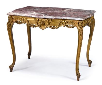 Appraisal: Louis XV style giltwood center table late th century The