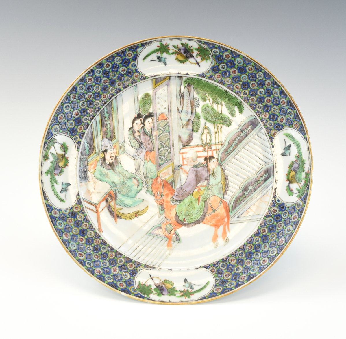 Appraisal: CHINESE CANTON GLAZED PLATE W FIGURES TH C Chinese th