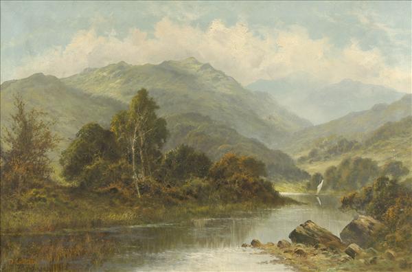 Appraisal: Daniel Sherrin - Sunlight Breaking Through The Mist a mountainous