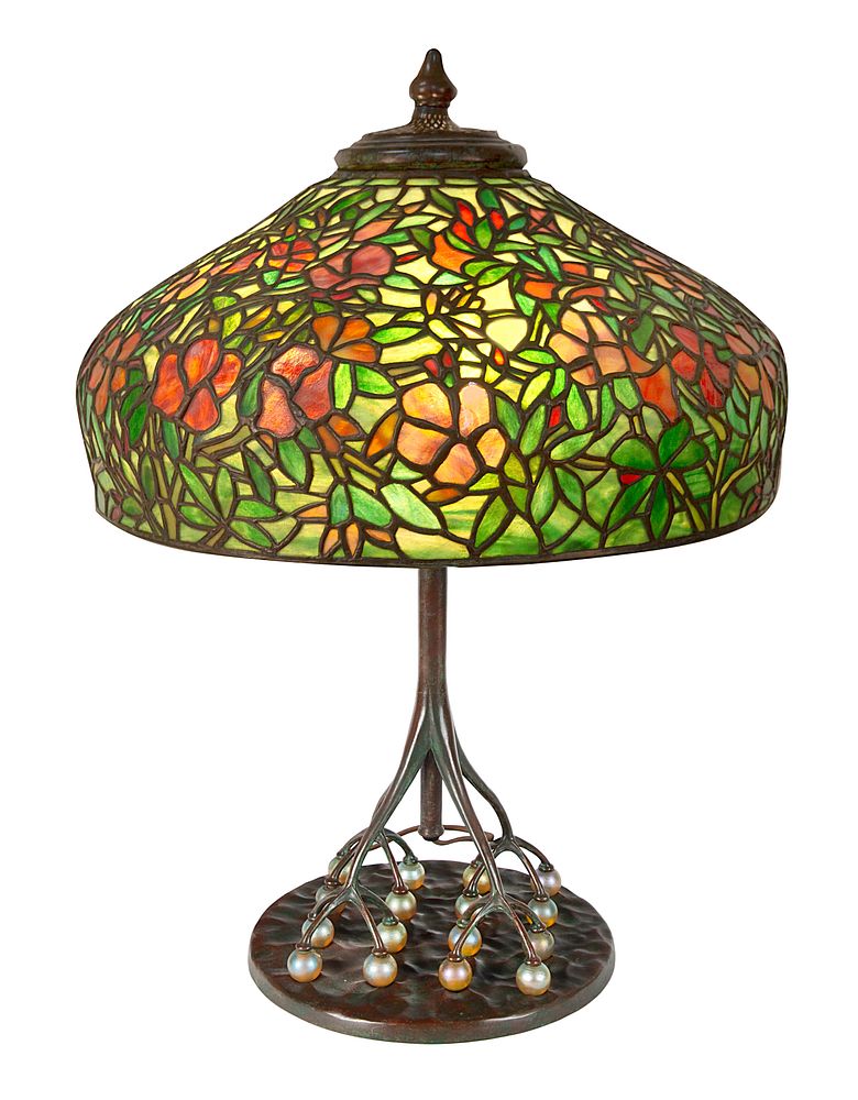 Appraisal: A MODERN TIFFANY STUDIOS STYLE 'AZALEA' LAMP A MODERN TIFFANY