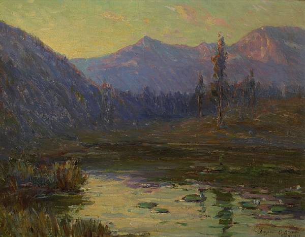 Appraisal: Benjamin C Brown - Summer Stream at Sunset signed and