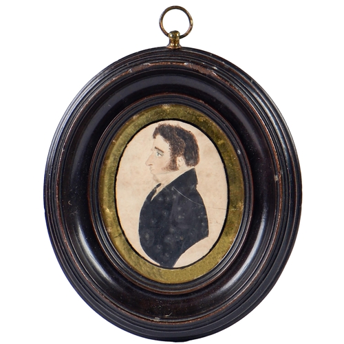 Appraisal: English School - Portrait Miniature of a Gentleman watercolour on