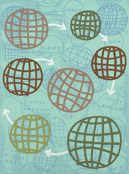 Appraisal: David Band - Globes screenprint ed P P x cm