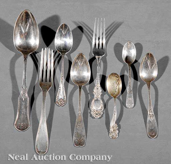 Appraisal: A Group of American Coin Silver Flatware including a Hyde