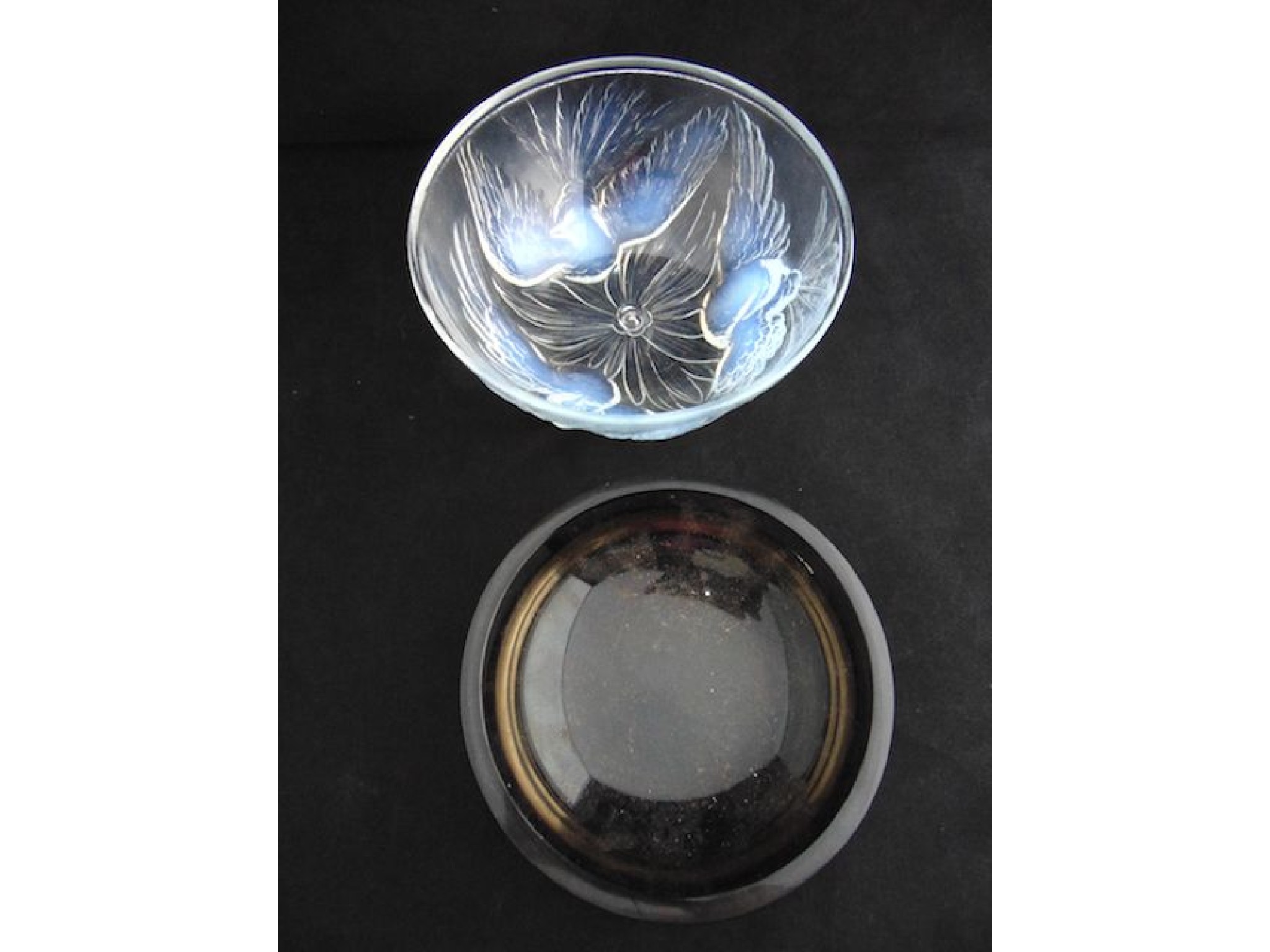 Appraisal: A th century moulded glass bowl in the lalique manner