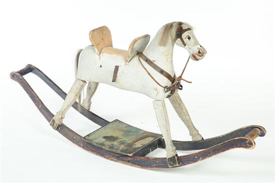 Appraisal: ROCKING HORSE American late th-early th century wood Original white