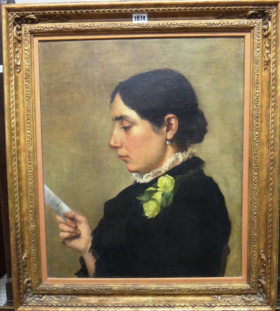 Appraisal: Constant de Bruyne late th century Portrait of Mme Watts