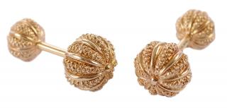 Appraisal: kt Schlumberger Cufflinks polished and textured spheres stamped Tiffany K