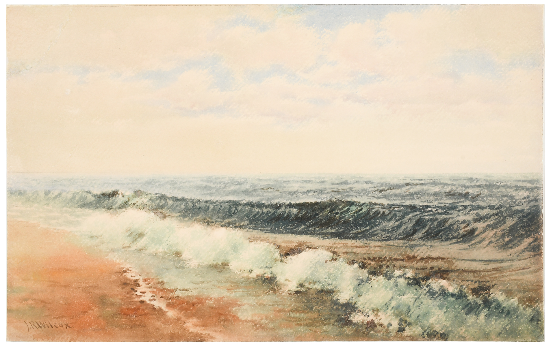 Appraisal: WILCOX James Ralph American Canadian - Florida Coastal Surf Watercolor