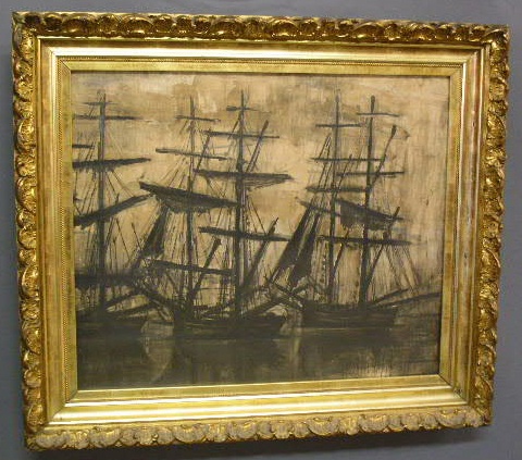 Appraisal: Watercolor painting of sailing ships signed Howard White x