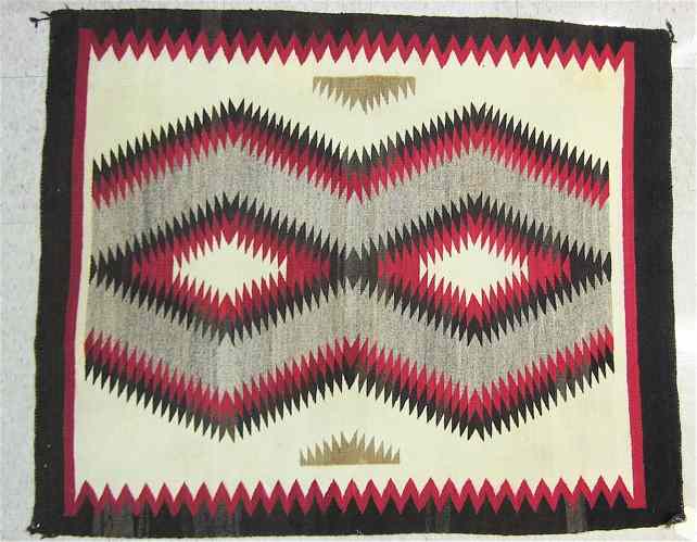 Appraisal: HAND WOVEN NAVAJO AREA RUG double diamond design in Ganado