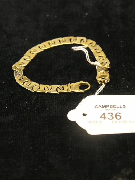 Appraisal: A gentleman's ct two colour gold bracelet grams -