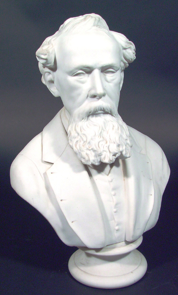 Appraisal: Victorian parian bust of Charles Dickens stamped 'J T B'