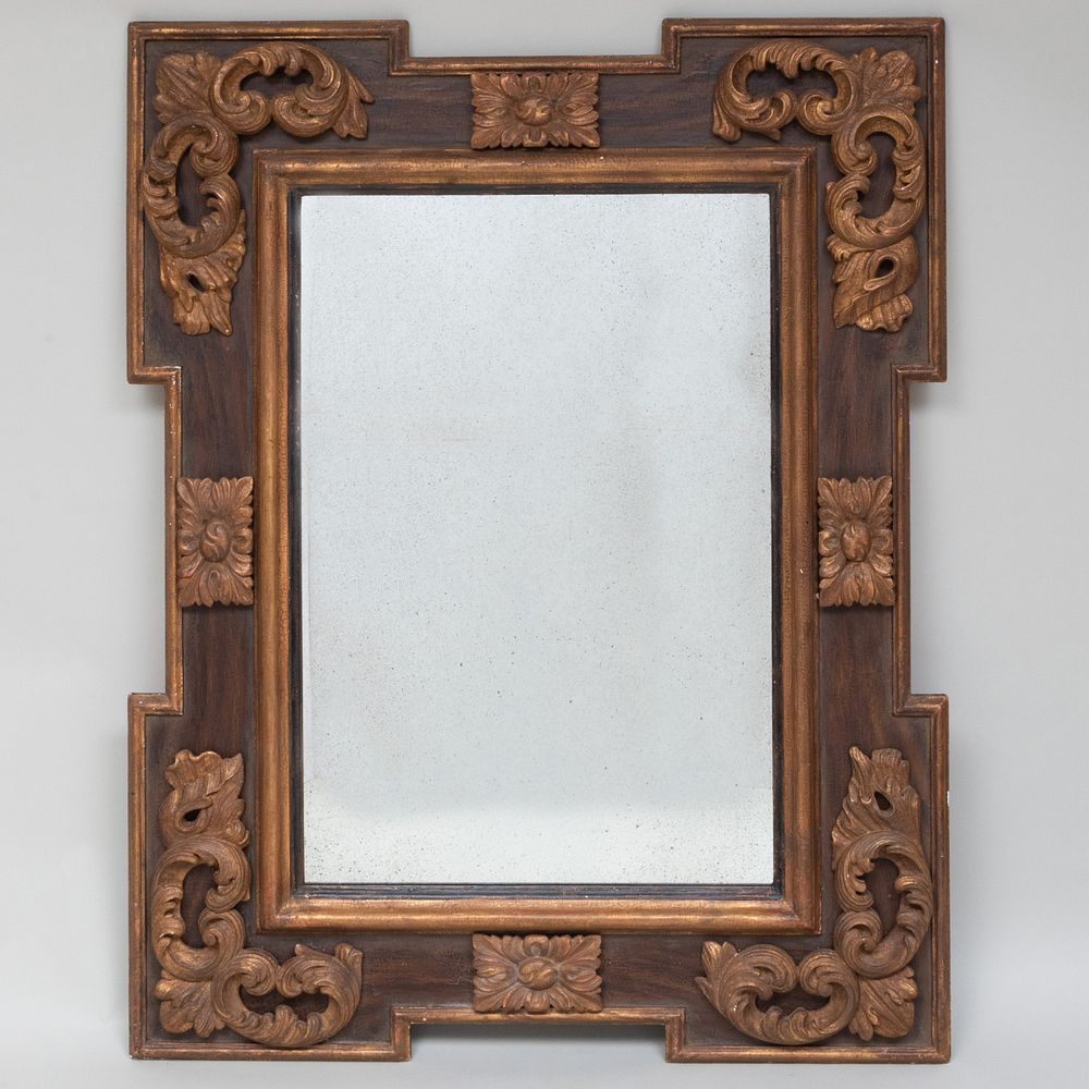 Appraisal: Italian Baroque Style Painted and Parcel-Gilt Mirror ft x in