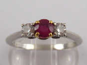 Appraisal: Tiffany Co A platinum ruby and diamond ring by Tiffany