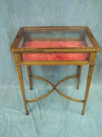 Appraisal: Mahogany Inlaid Vitrine Adams style From a Park Ave NYC