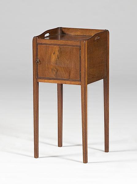 Appraisal: GEORGIAN MAHOGANY NIGHTSTAND early th century Nightstand with rectangular top