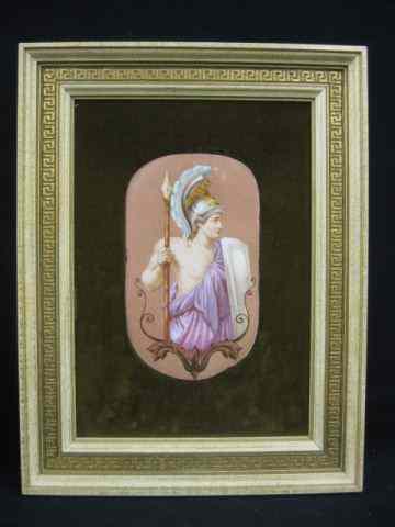 Appraisal: Victorian Painting on Porcelain of a Warrior approx '' x