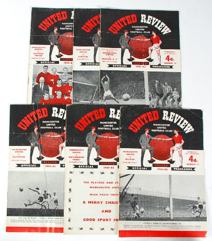 Appraisal: MANCHESTER UNITED HOME PROGRAMMES - including Fulham Notts Forrest Blackpool