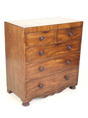 Appraisal: A George IV mahogany chest circa of two short and