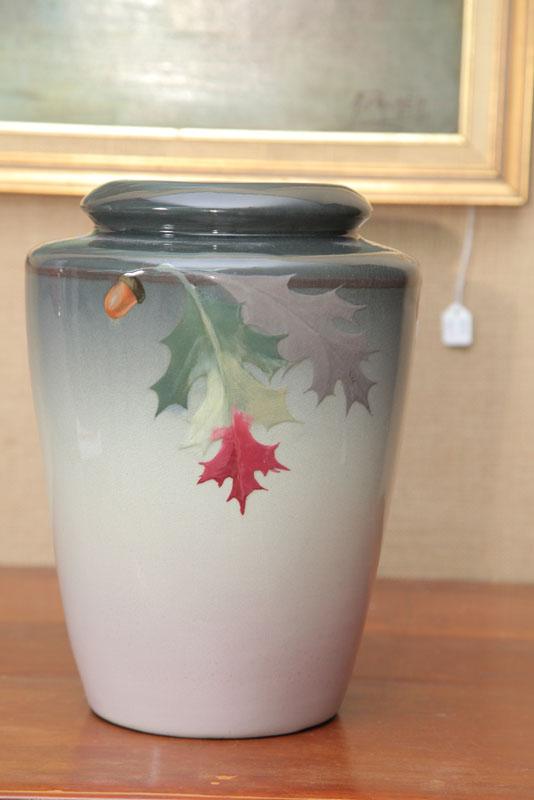 Appraisal: WELLER VASE Impressed mark Eocean-Rose Weller and decorated with oak