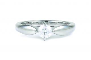 Appraisal: A Platinum Diamond Solitaire Ring by Bulgari Set with a