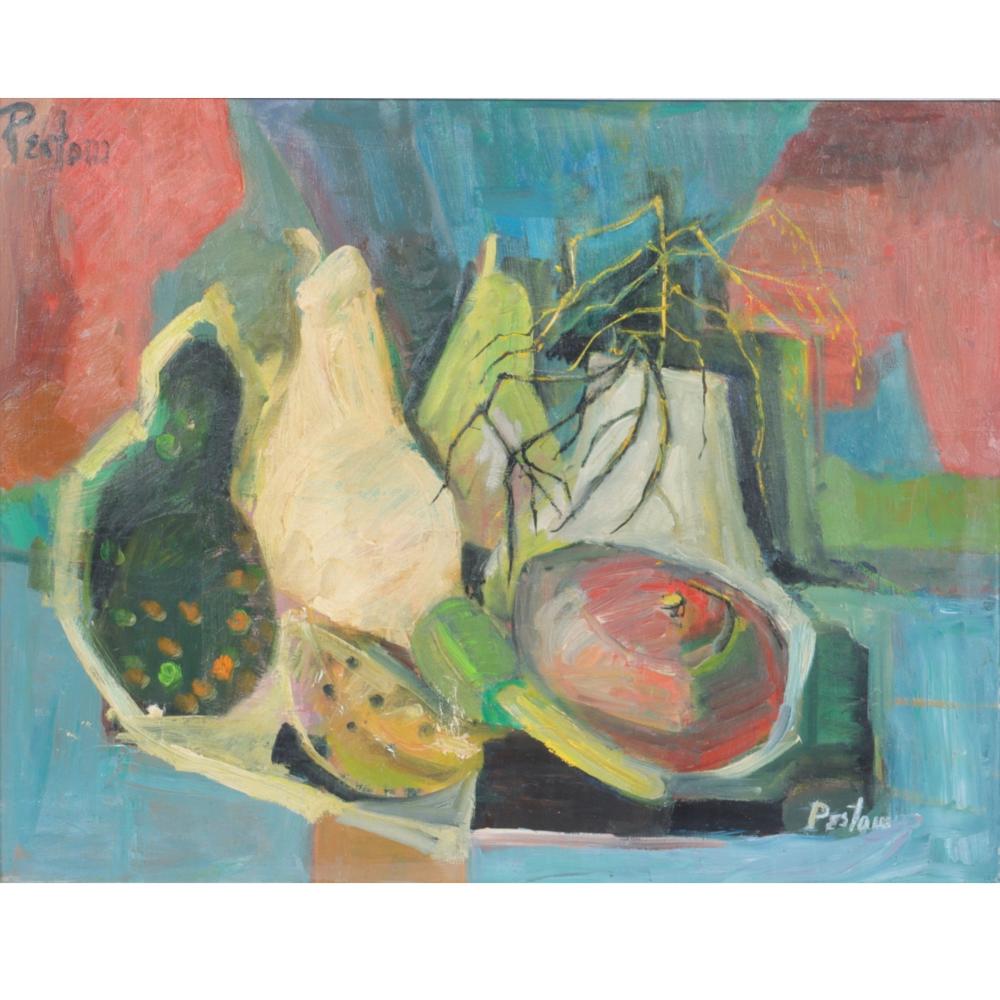 Appraisal: FRANCES PESTOW AMERICAN - ABSTRACT MODERNIST STILL LIFE OIL ON