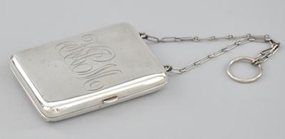 Appraisal: A Sterling Silver Purse on Chain with a Ring The