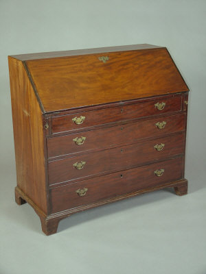 Appraisal: A George III mahogany bureau late th century the fall