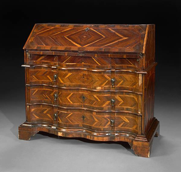 Appraisal: An Italian Baroque walnut desk first half th century The