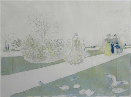 Appraisal: EDOUARD VUILLARD FRENCH - LE JARDIN DES TUILLERIES Lithograph in