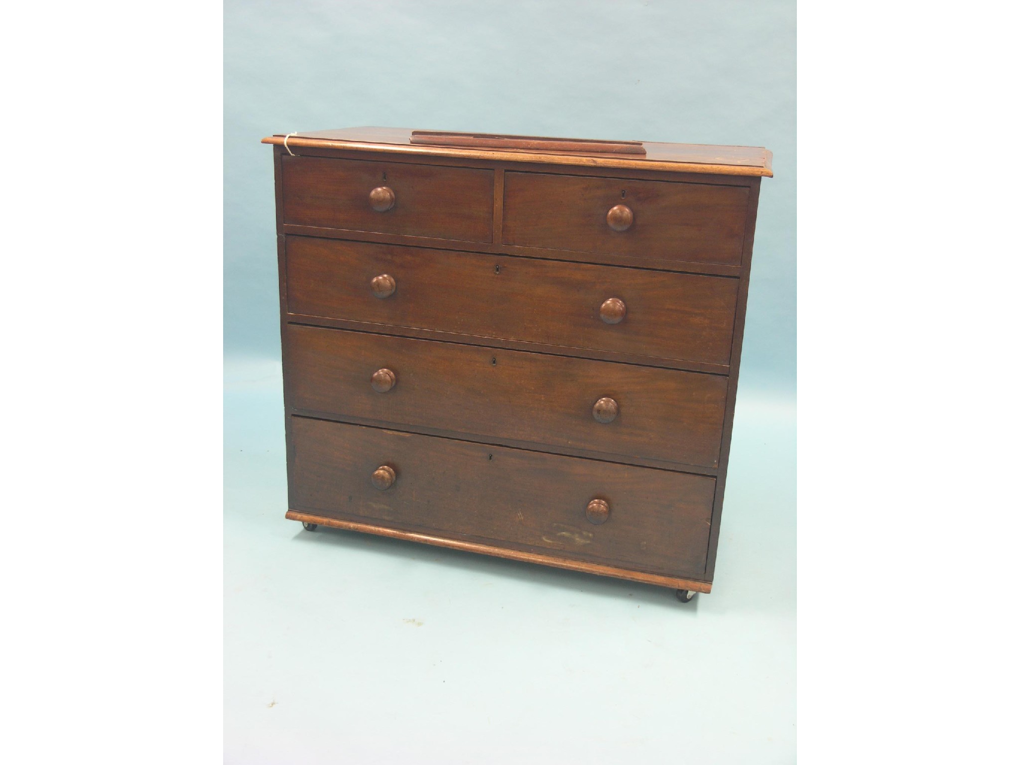 Appraisal: A Victorian mahogany chest two short and three long drawers