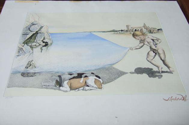 Appraisal: After Salvador Dali The pull of the tide Colour etching