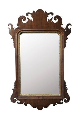 Appraisal: A George III fret carved wall mirror cm high