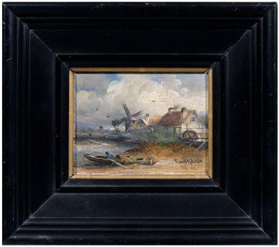 Appraisal: Paul K ouml ster painting German - landscape with windmill