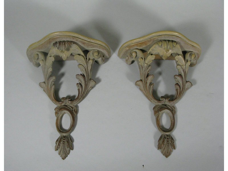 Appraisal: Pair of Vintage Italianate Carved Wall Brackets x - Some