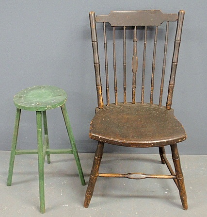 Appraisal: - Windsor side chair h c and a green painted