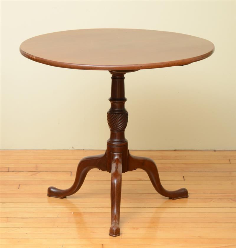 Appraisal: George III Mahogany Tilt-Top Table x in diam Estimate -