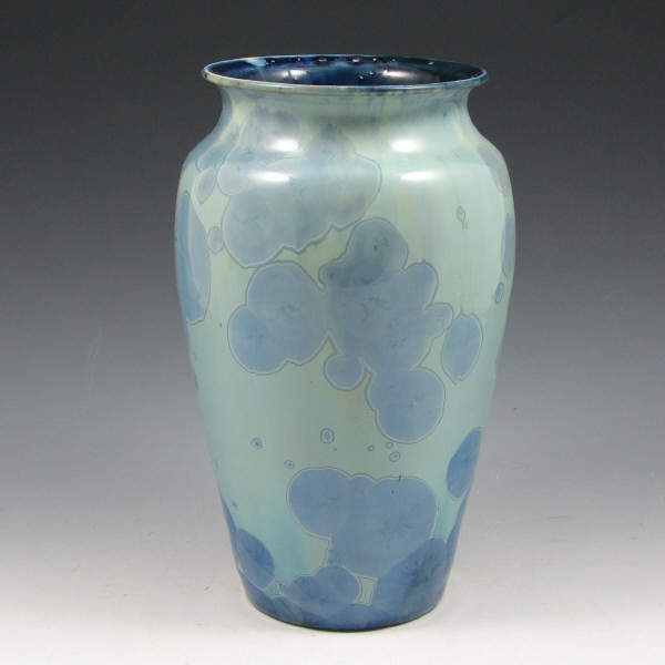 Appraisal: Leftwish Pottery crystalline vase from in shades of blue and